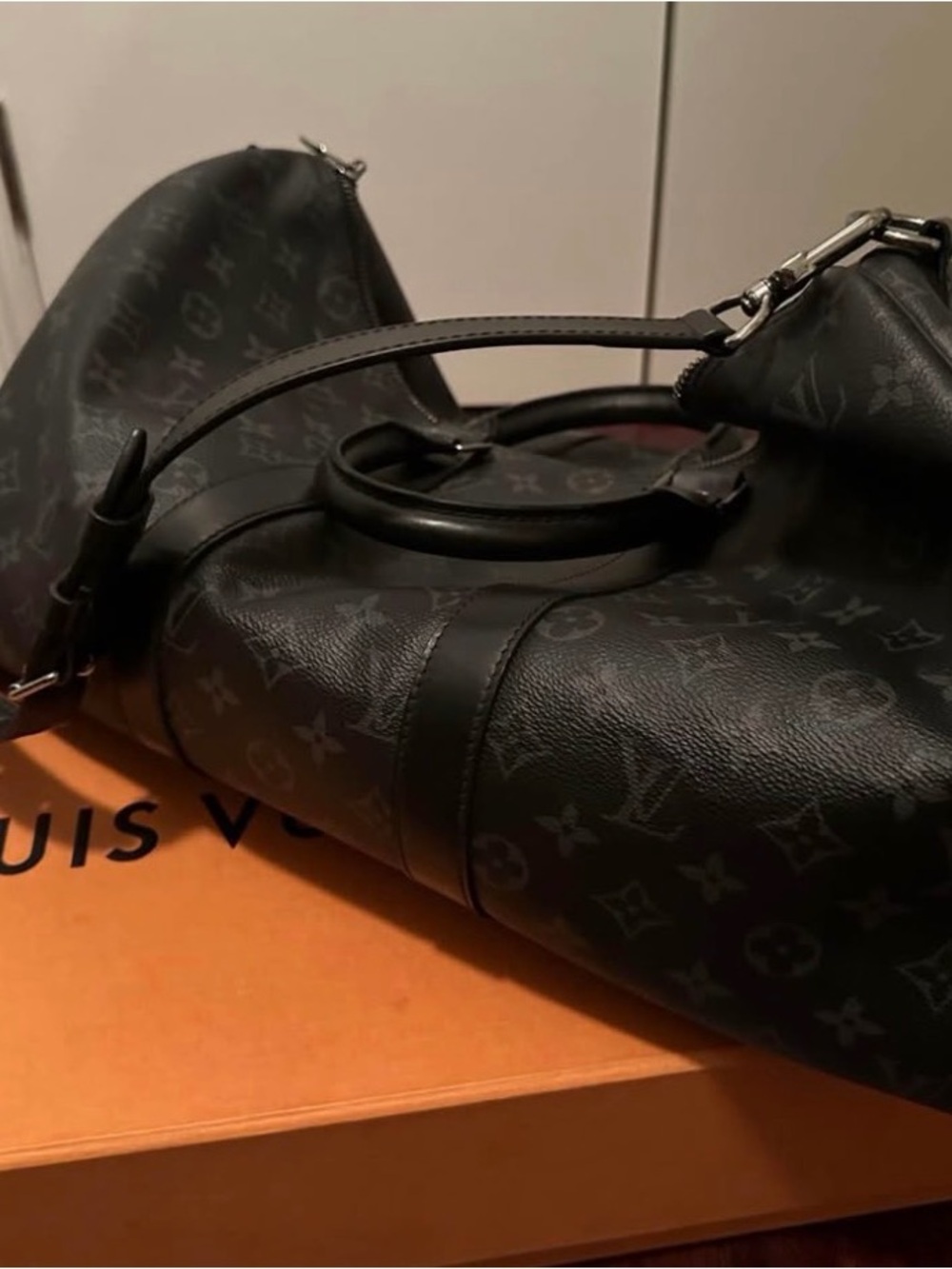 Louis Vuitton Black Monogram Eclipse Duffel Bag
